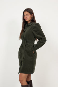 Runa Short Corduroy Dress - Deep Depths