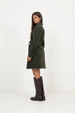 Runa Short Corduroy Dress - Deep Depths