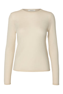 Vendy Ls Knit Wool O-Neck - Birch