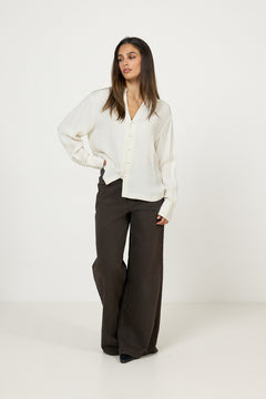 Soler Relaxed Ls Shirt - Egret