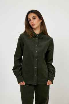 Runa Ls Regular Cord Shirt - Deep Depths