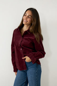 Runa Ls Regular Cord Shirt - Tawny Port