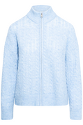 Selected Lulu Cable Ls Knit Zipper Kofta - Blissful Blue