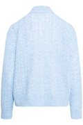 Selected Lulu Cable Ls Knit Zipper Kofta - Blissful Blue