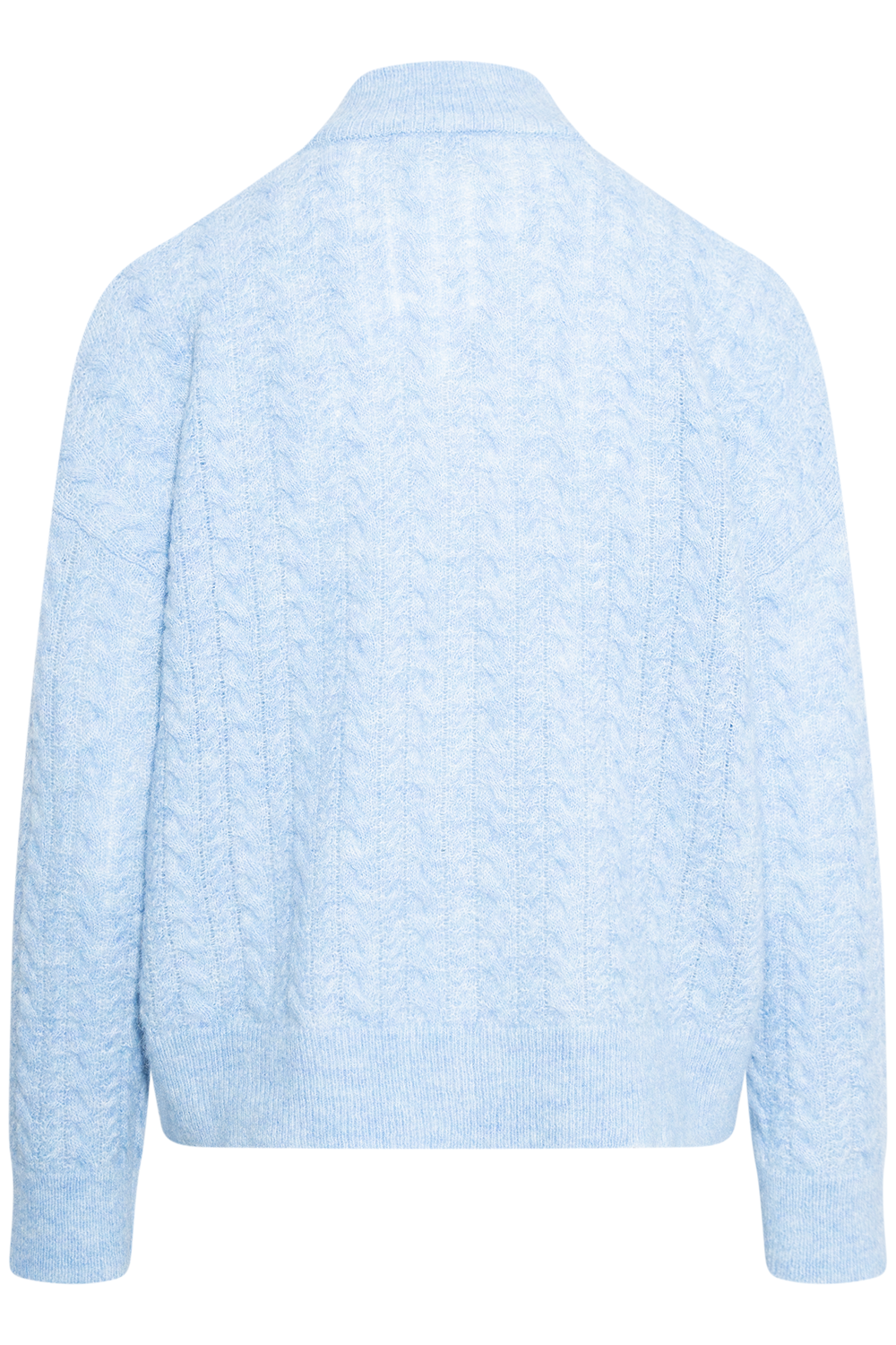 Selected Lulu Cable Ls Knit Zipper Kofta - Blissful Blue