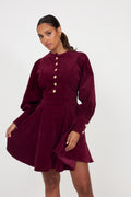 Livunn Cord Dress - Burgundy