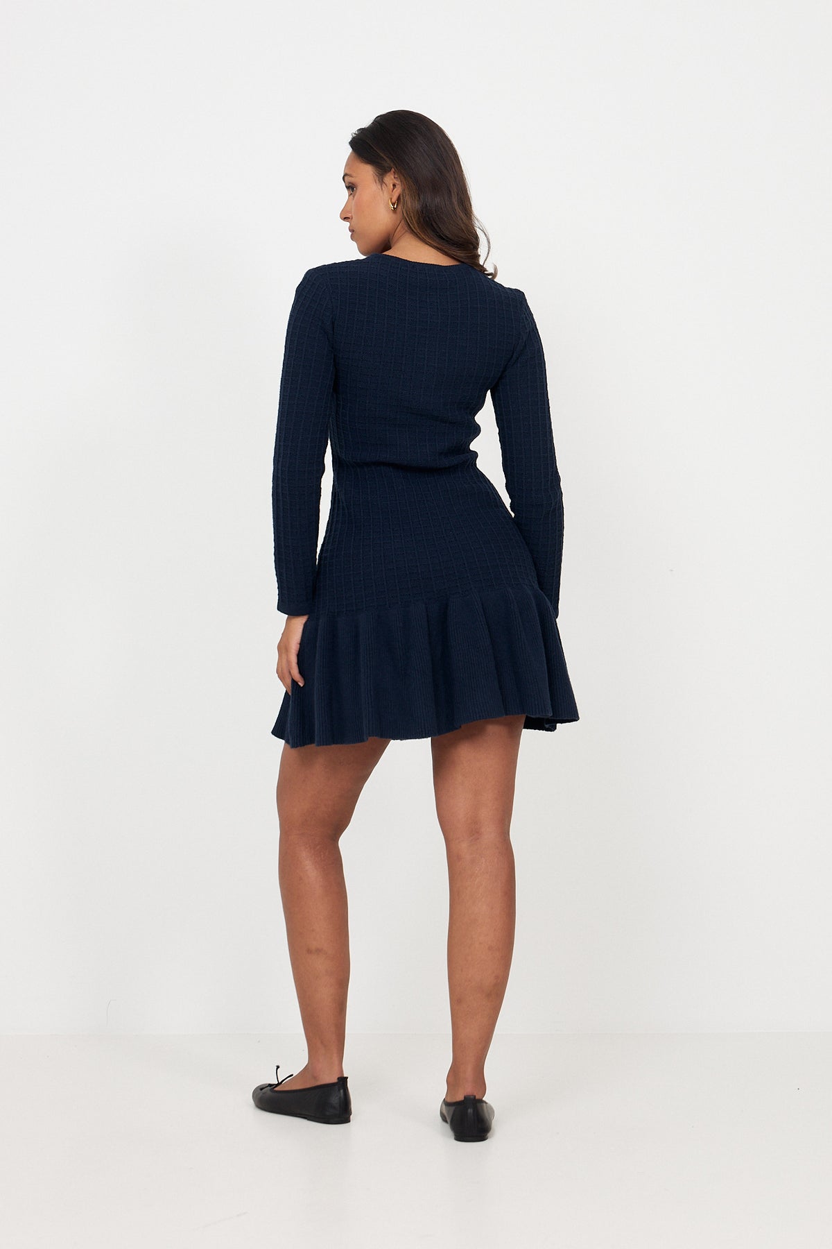 Gerda Crochet Mini Dress - Navy