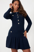 Gerda Crochet Mini Dress - Navy