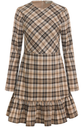 Lena Check Mini Dress - Brown Check