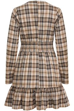 Lena Check Mini Dress - Brown Check