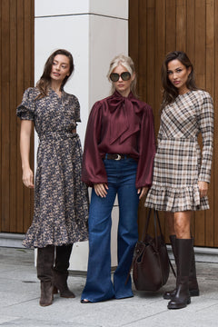 Lena Check Mini Dress - Brown Check