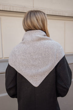 Vicki Wool Big Triangle Scarf - Grey Melange