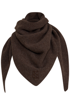 Vicki Wool Big Triangle Scarf - Dark Brown