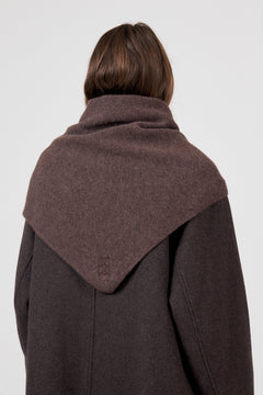 Vicki Wool Big Triangle Scarf - Dark Brown