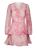 Rivana Print Chiffon Dress - Pink