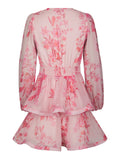 Rivana Print Chiffon Dress - Pink