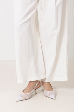 Biakristin Kitten Heel Slingback Mesh - White Lace