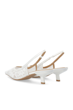 Biakristin Kitten Heel Slingback Mesh - White Lace