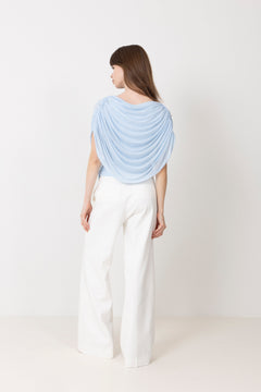 Cottuna Drapy Mesh Top - Light Blue