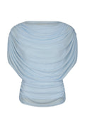 Cottuna Drapy Mesh Top - Light Blue