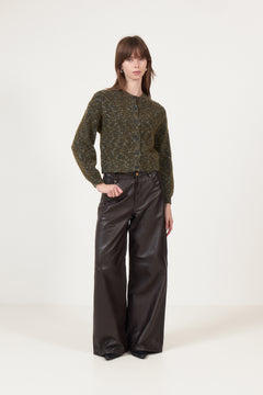 Kat Ls Knit Short Cardigan - Fir Green