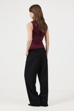 Mira Fitted Sl Top - Tawny Port