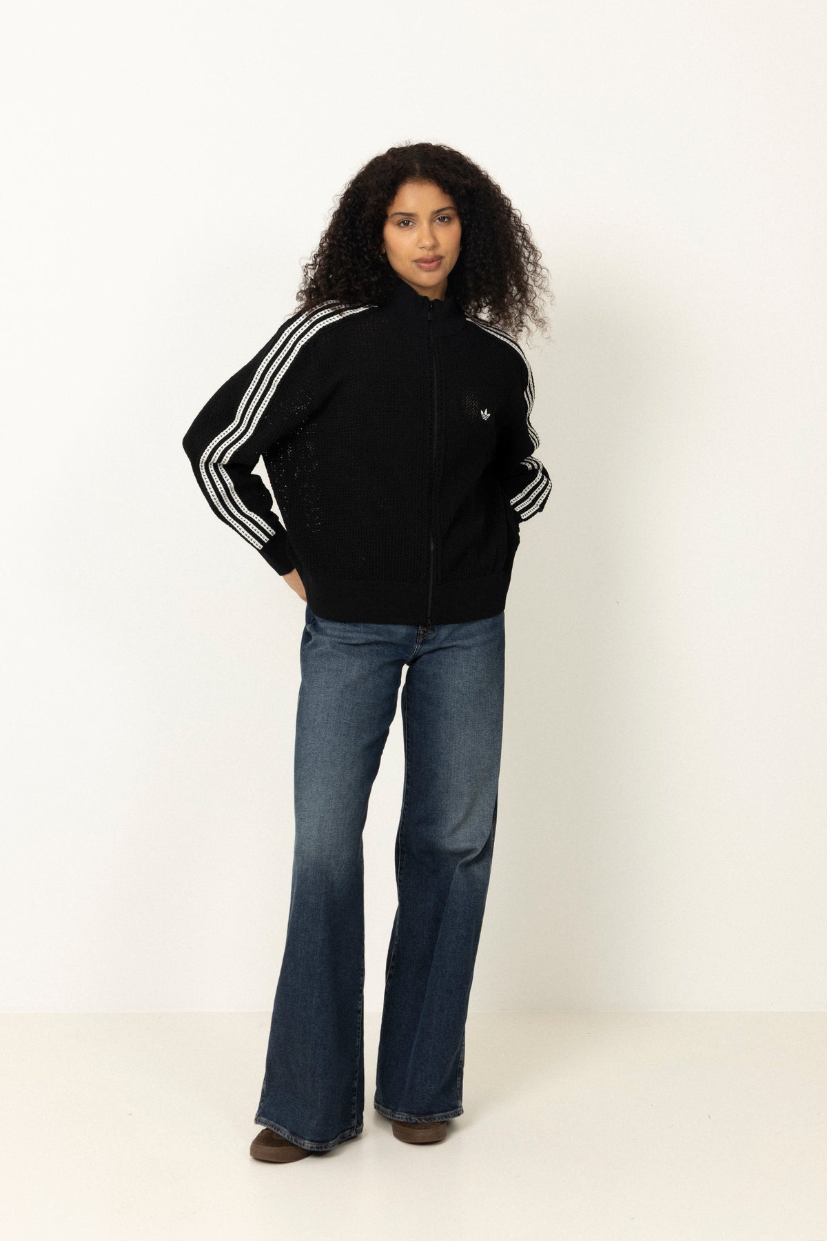 Crochet Track Top - Black