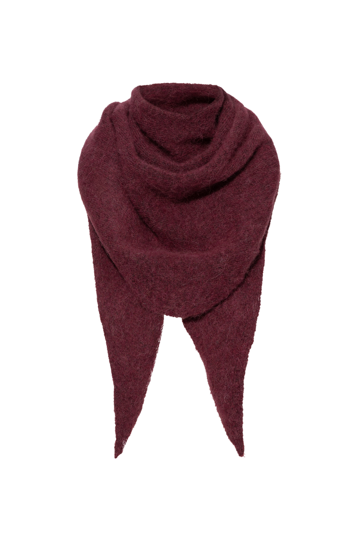 Lulu Brushed Wool Blend Trianglescarf - Tawny Port