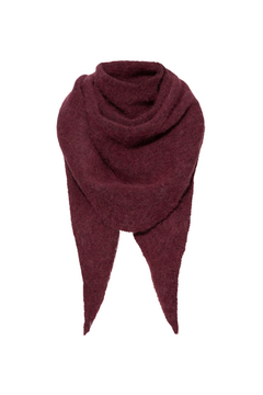 Lulu Brushed Wool Blend Trianglescarf - Tawny Port