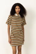 Stetson Polo Dress - Nuthatch Cream Stripe