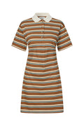 Stetson Polo Dress - Nuthatch Cream Stripe