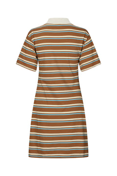 Stetson Polo Dress - Nuthatch Cream Stripe