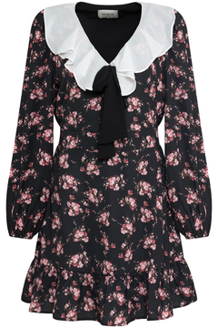 Enya Ruffle Floral Mini Dress - Pink Flower