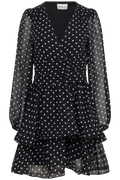 Jade Wave Polka Dot Dress - Black Dot