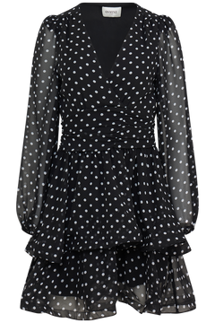 Jade Wave Polka Dot Dress - Black Dot