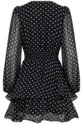 Jade Wave Polka Dot Dress - Black Dot
