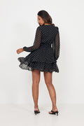 Jade Wave Polka Dot Dress - Black Dot