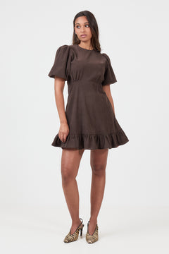 Kaysa Cord Mini Dress - Dark Brown