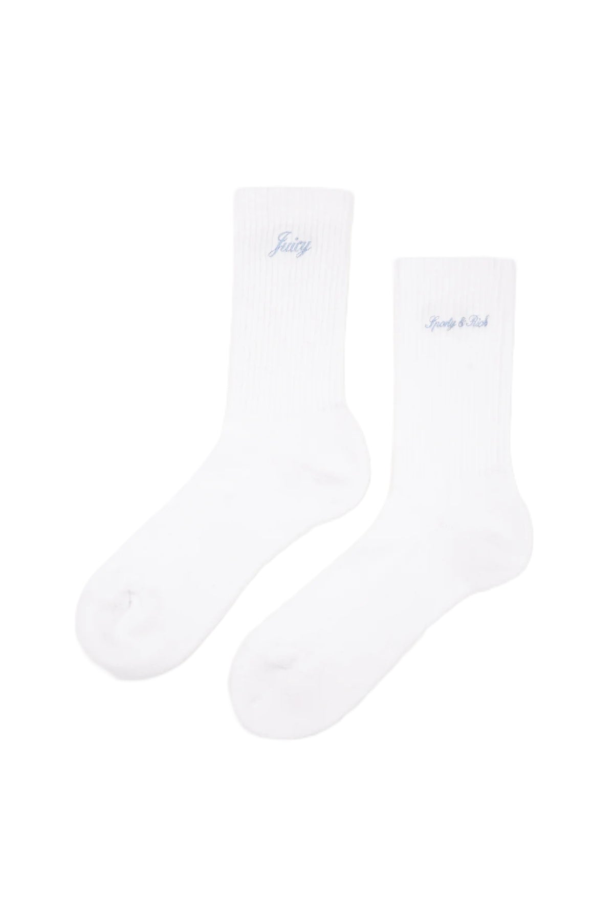 Juicy Script Sock - White/Sky Blue
