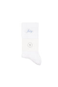 Juicy Script Sock - White/Sky Blue