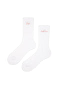 Juicy Script Sock - White/Rose