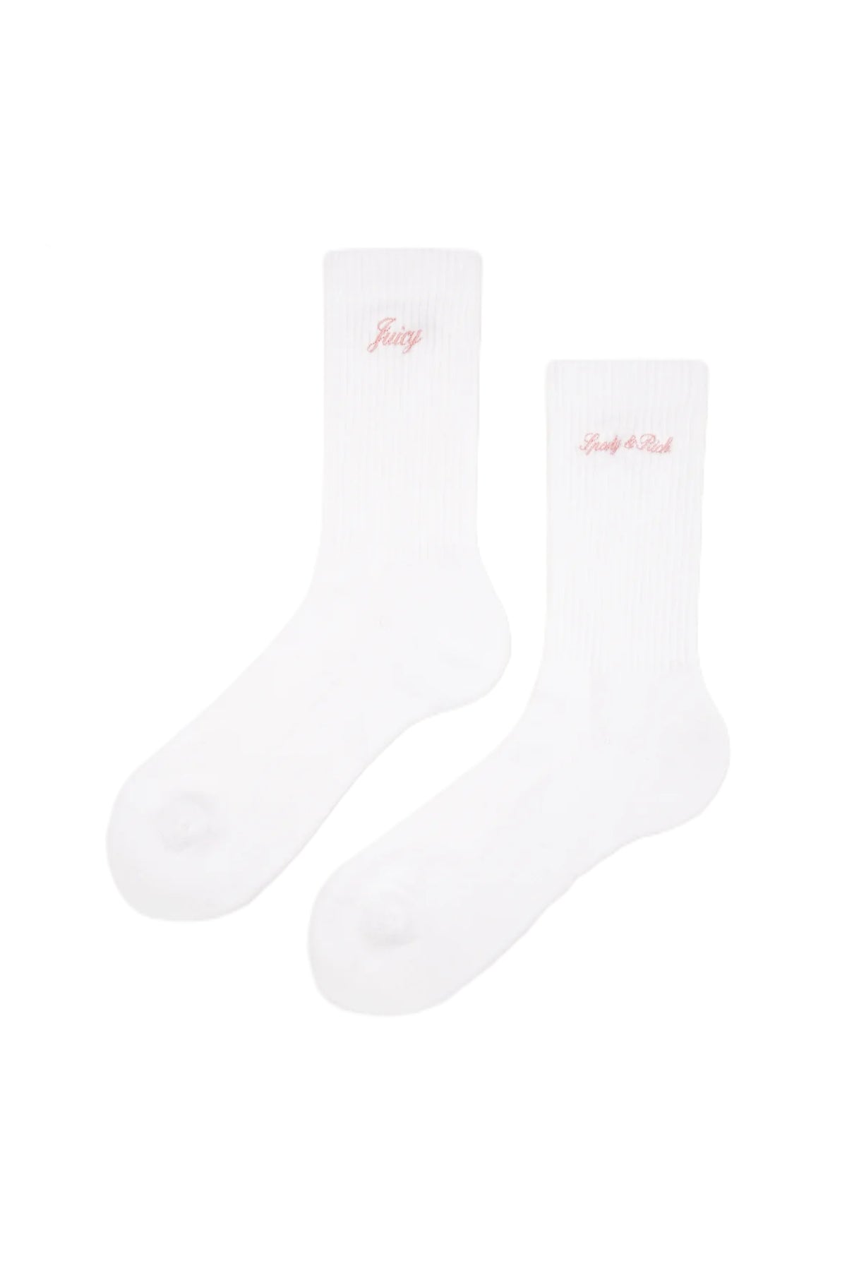 Juicy Script Sock - White/Rose