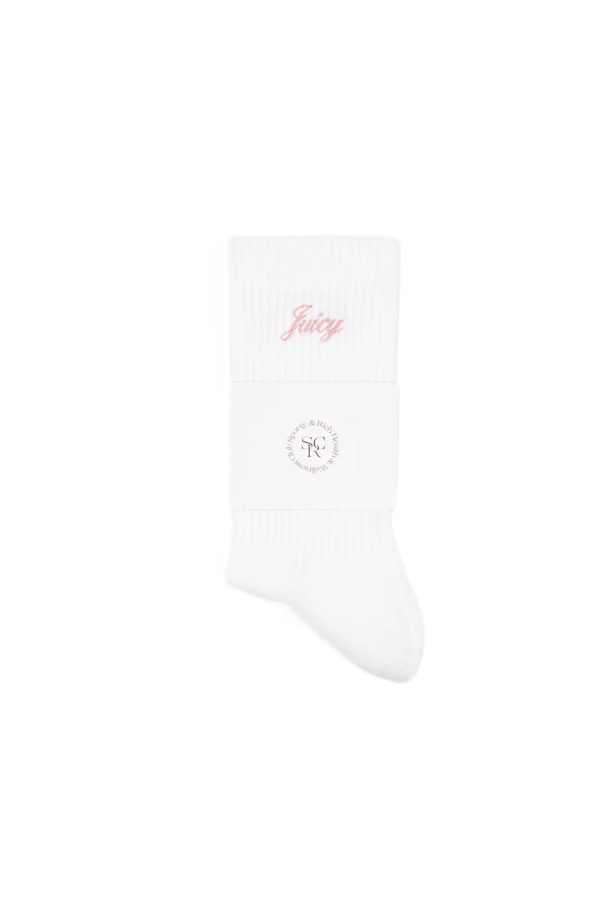 Juicy Script Sock - White/Rose