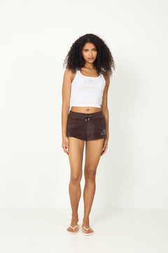 Juicy Script Velour Short - Chocolate