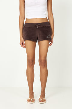 Juicy Script Velour Short - Chocolate