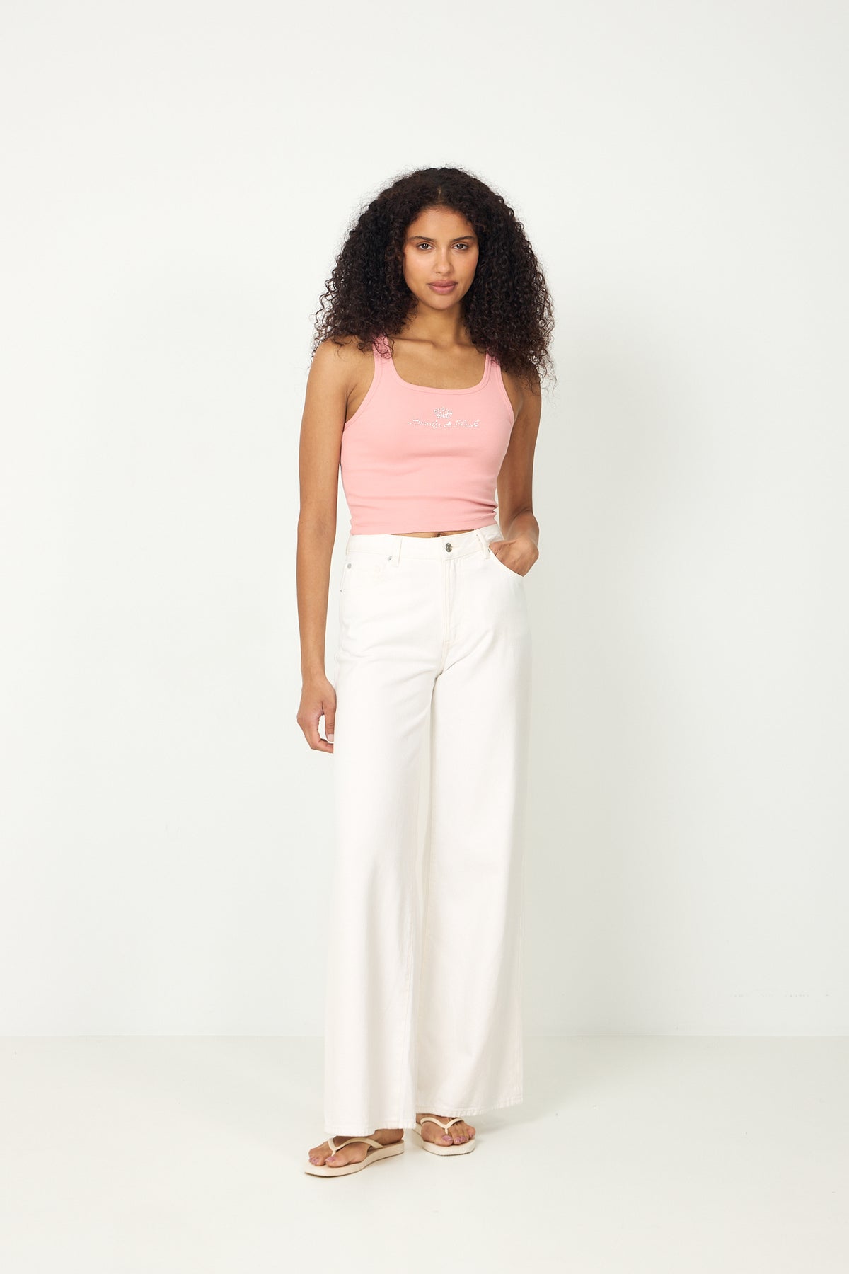 Juicy Crown Ribbed Tank - Rose