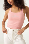 Juicy Crown Ribbed Tank - Rose