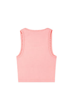 Juicy Crown Ribbed Tank - Rose