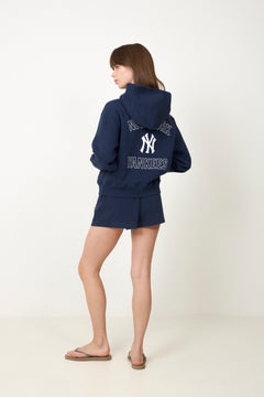 Yankees Curve Hoodie - Dark Navy/White