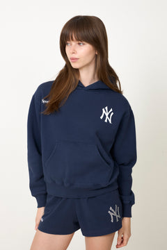 Yankees Curve Hoodie - Dark Navy/White
